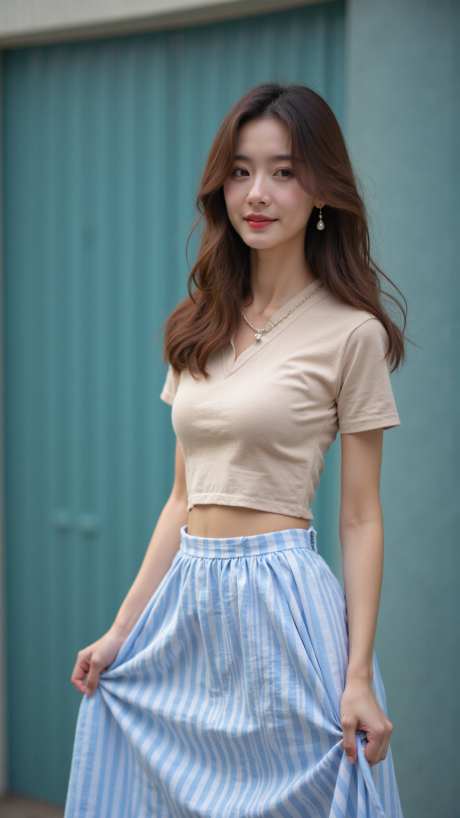 清新美女模特_AI图片下载_dpmpp_2m采样_864X1536像素-户外,模特,美女-作品编号:2025080517311892-志设-zs9.com