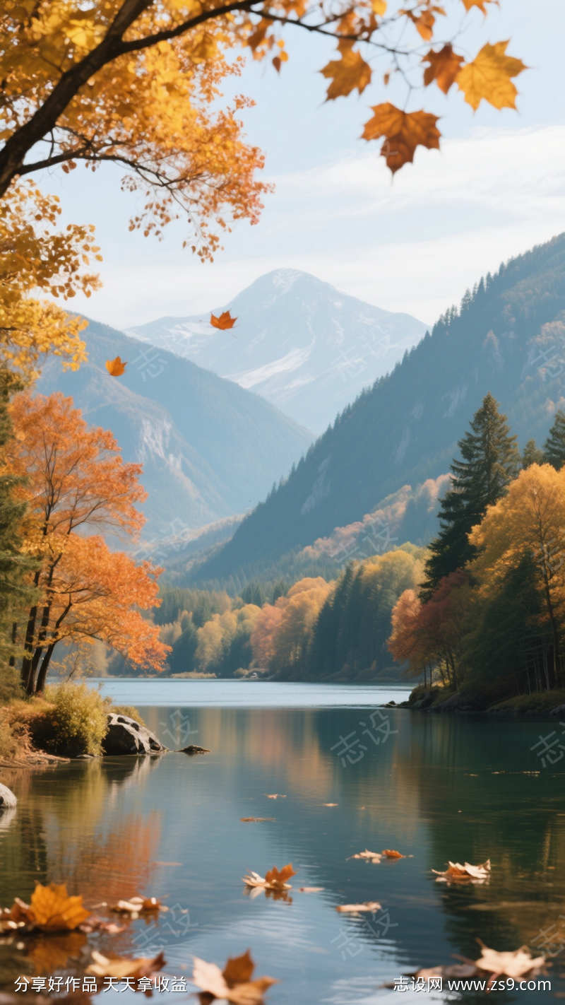 秋天山水图