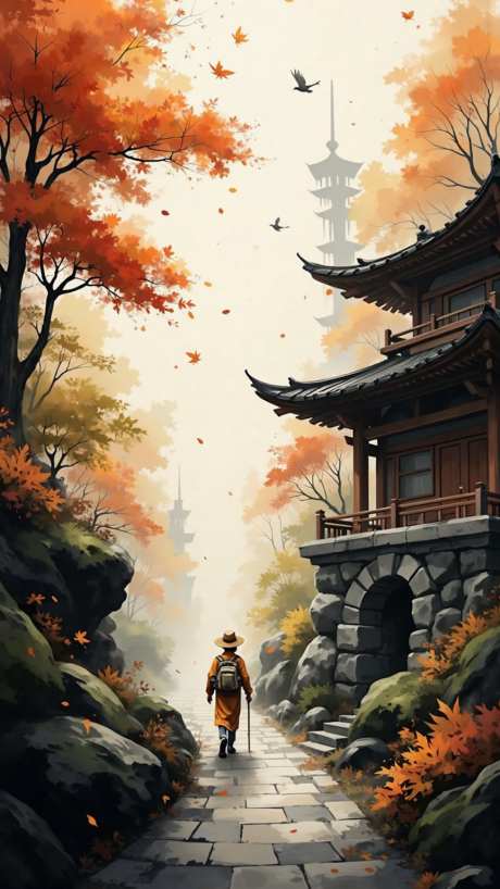 大气国潮水墨水彩秋天插画海报_AI图片下载_dpmpp_2m采样_864X1536像素-插画,秋天,秋季-作品编号:2025080714333883-志设