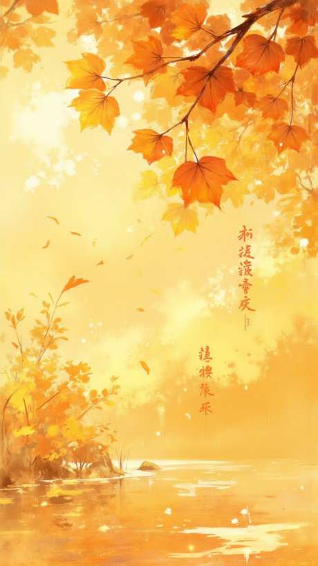 秋天背景图_AI图片下载_euler采样_864X1536像素-海报,橙色,季节-作品编号:2025080811374229-志设-zs9.com