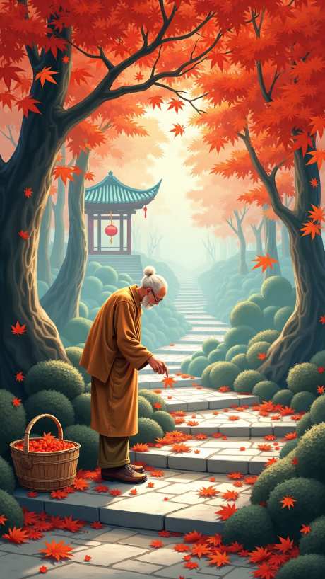 枫径拾忆一叶知深秋插画_AI图片下载_dpm_2采样_864X1536像素-树干,中国风,插画-作品编号:2025080915133046-志设
