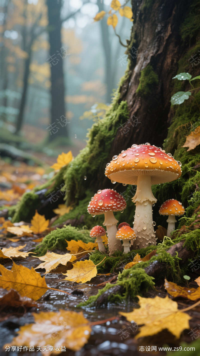 蘑菇与苔藓