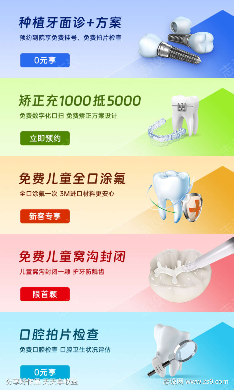 口腔牙科分类banner海报