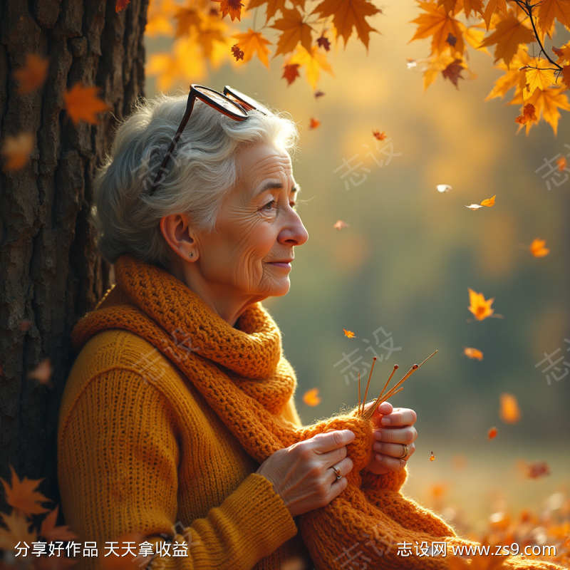 秋风卷着落叶我总想起老家院墙外的那棵老