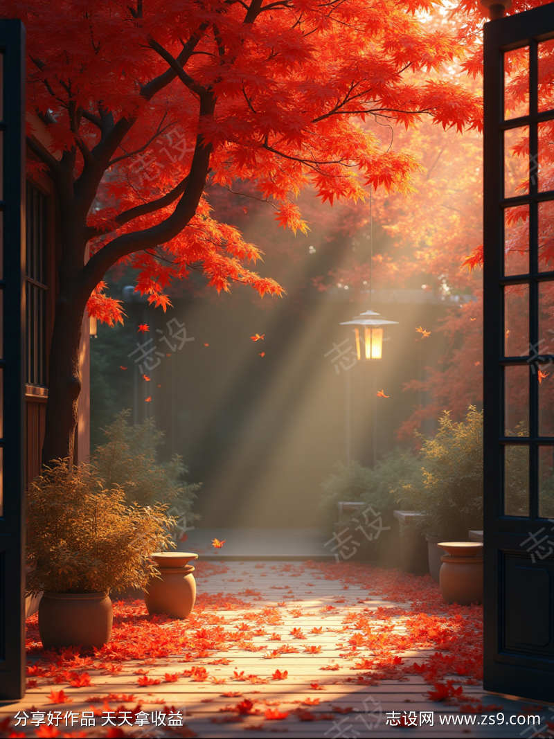 秋天枫叶红了
