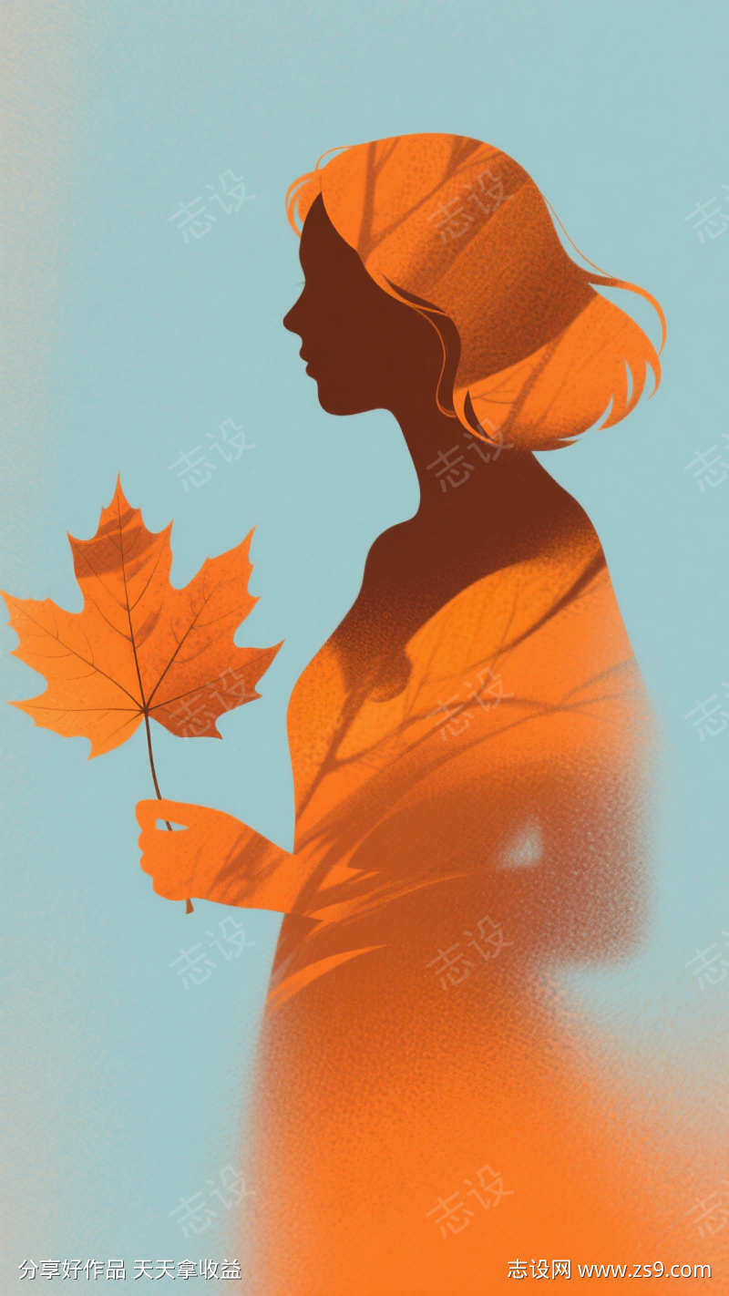医美女性主题秋日插画