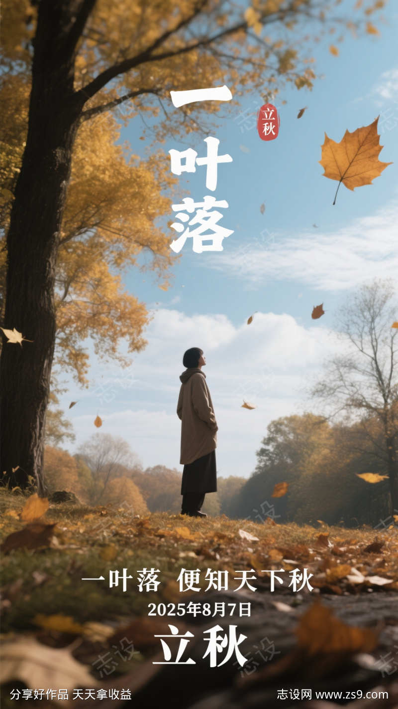 写实秋天立秋海报
