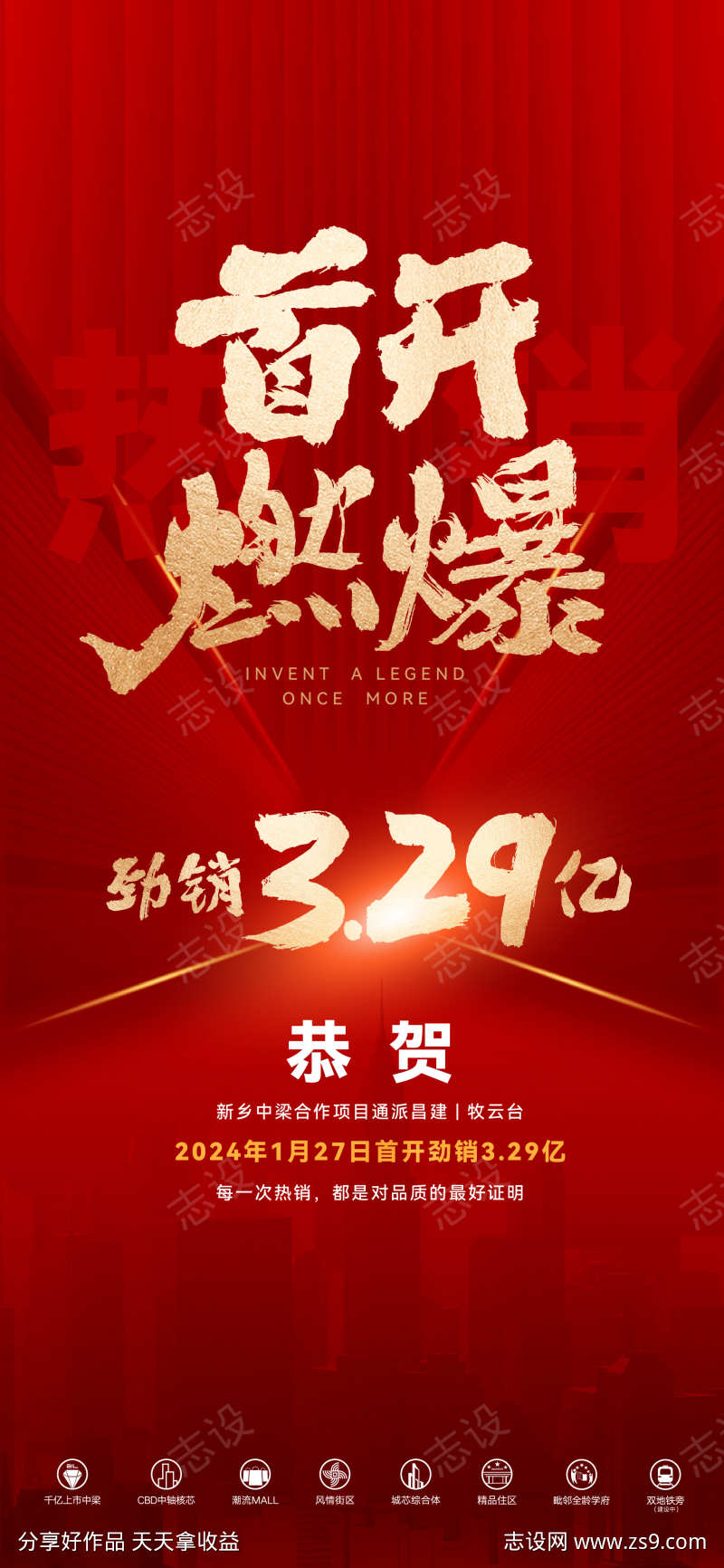 地产首开热销海报
