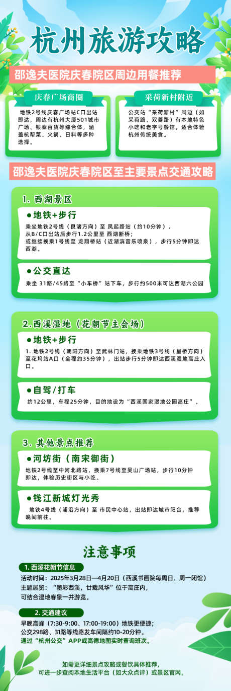 杭州旅游攻略推文长图