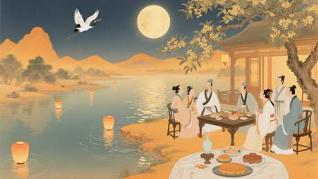 中秋佳节文人雅士赏月_AI图片下载_采样_2048X1152像素-八月十五,月亮,古风-作品编号:2025081413349989-志设-zs9.com