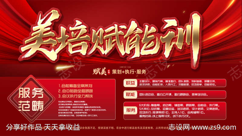 红色赋能培训展板