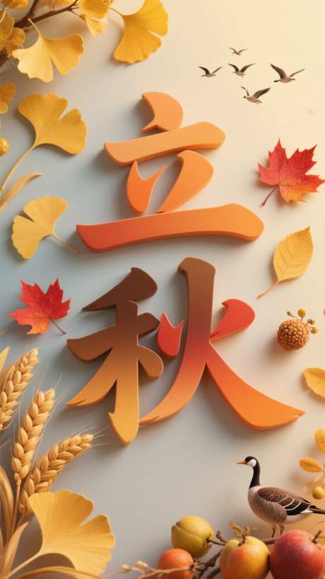 立秋海报设计_AI图片下载_采样_1152X2048像素-秋天,海报,字体-作品编号:2025081518012289-志设