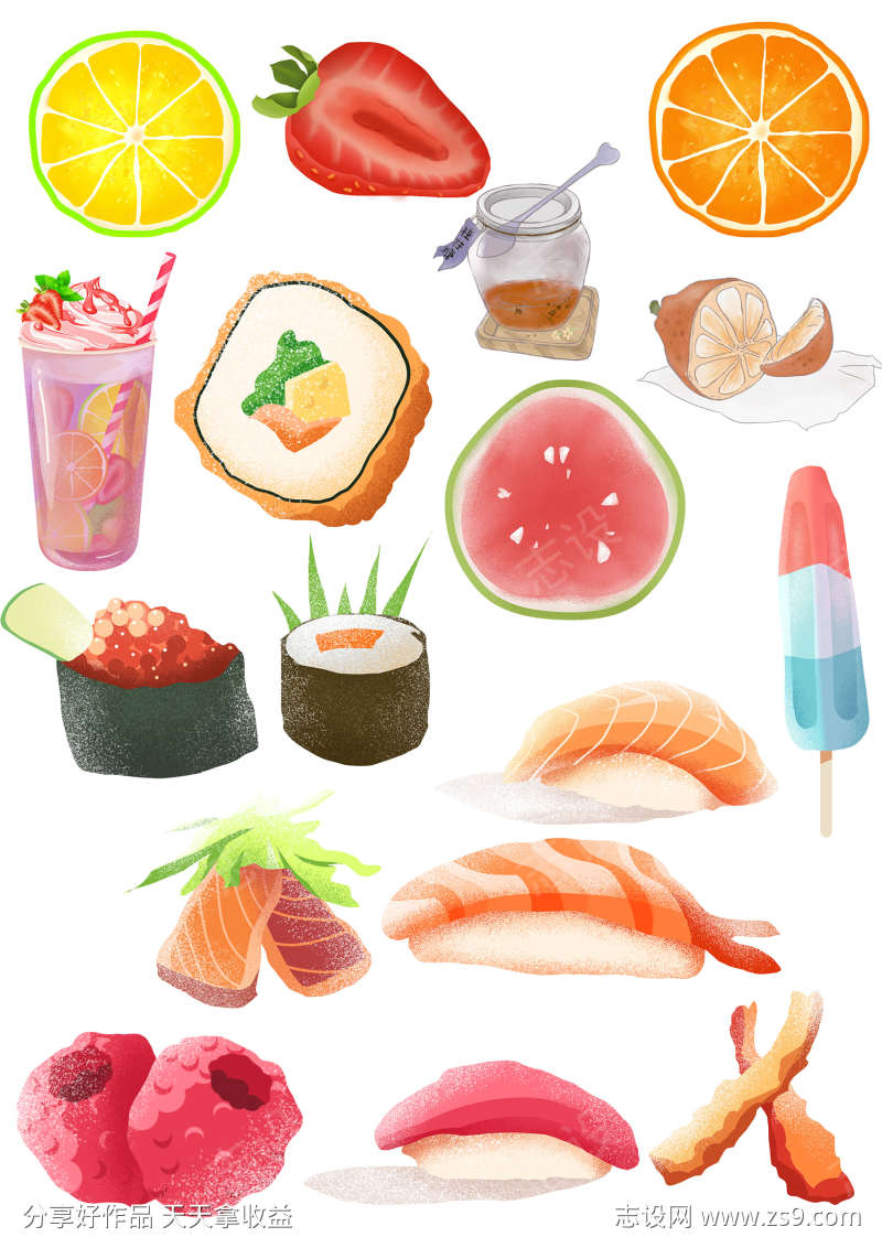 美食插图元素