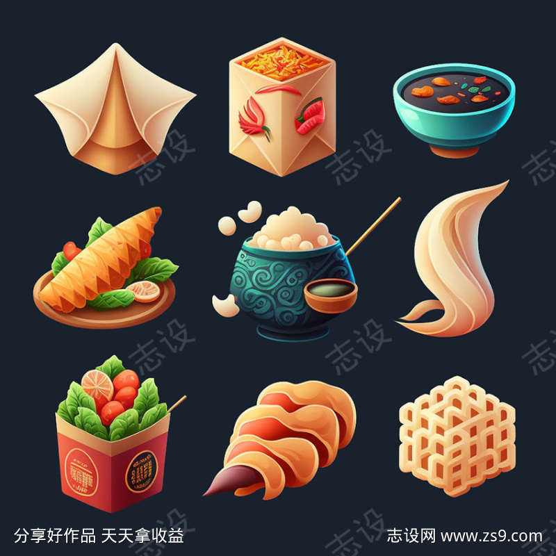 美食插图元素