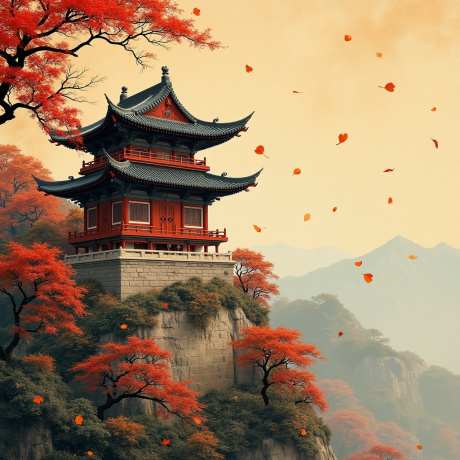 角楼秋景近观_AI图片下载_采样_1024X1024像素-大自,大,秋景-作品编号:2025081708454660-志设-zs9.com