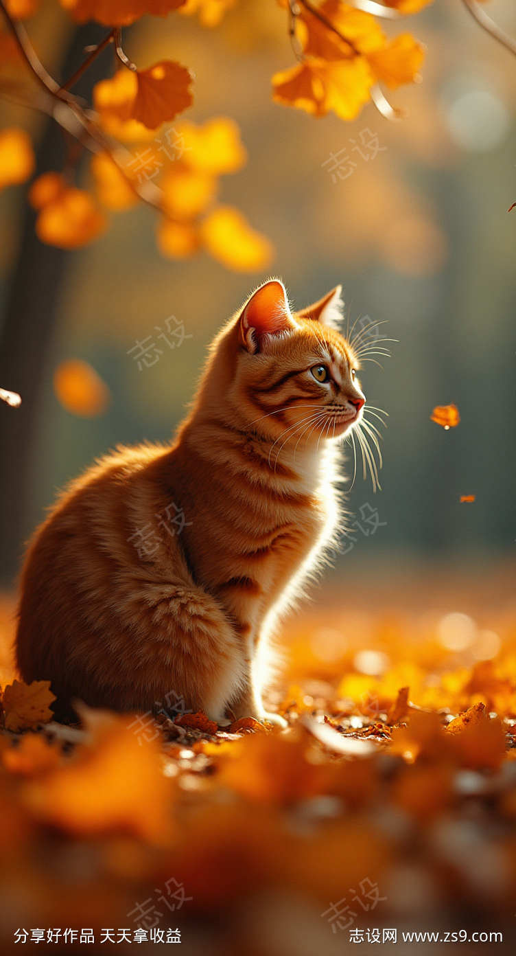 秋天镜头里的猫