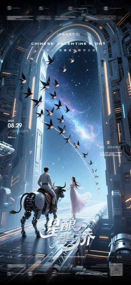 七夕情人节星际鹊桥_源文件下载_PSD格式_1136X2460像素-鹊桥,星际,情人节-作品编号:2025081913546015-志设