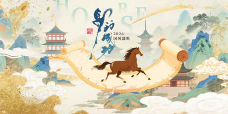 马到成功主画面设计_源文件下载_PSD格式_3836X1928像素-山河,国风,盛典-作品编号:2025081916499796-志˘设˱网