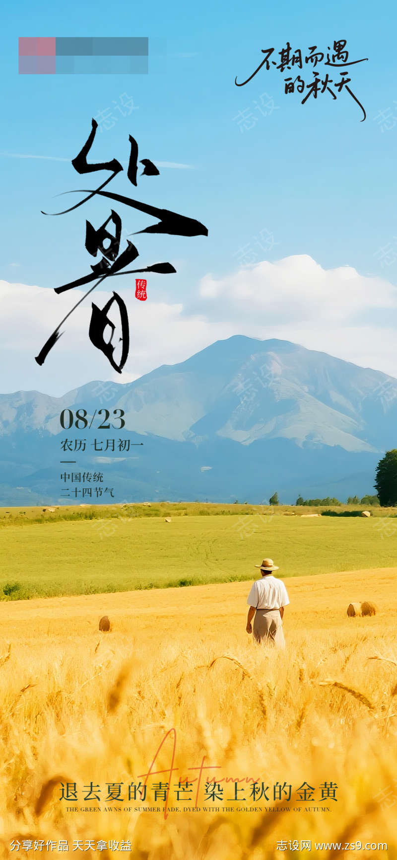 处暑节气海报