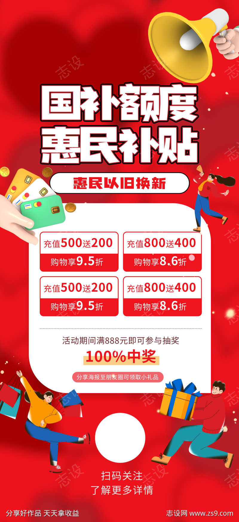 以旧换新政府补贴国补活动宣传海报