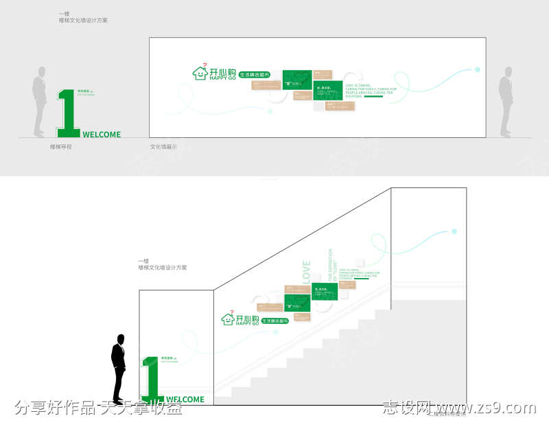 企业楼梯文化墙