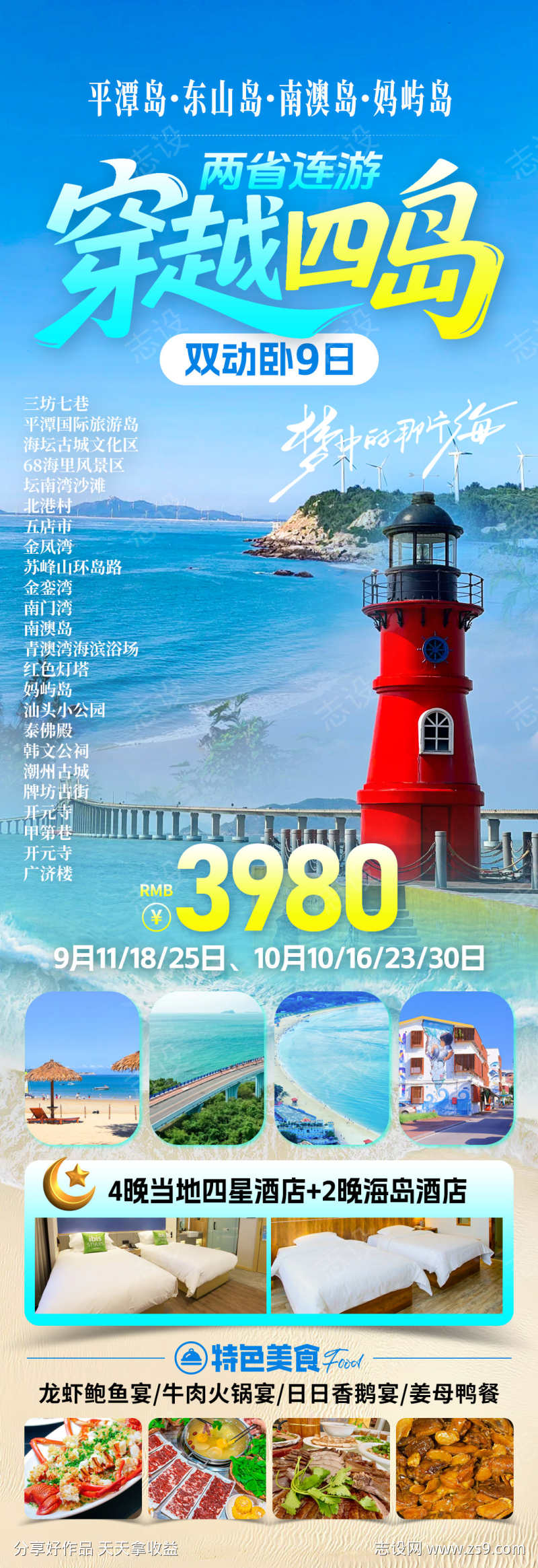 穿越四岛旅游海报