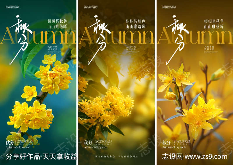 秋分节气系列海报