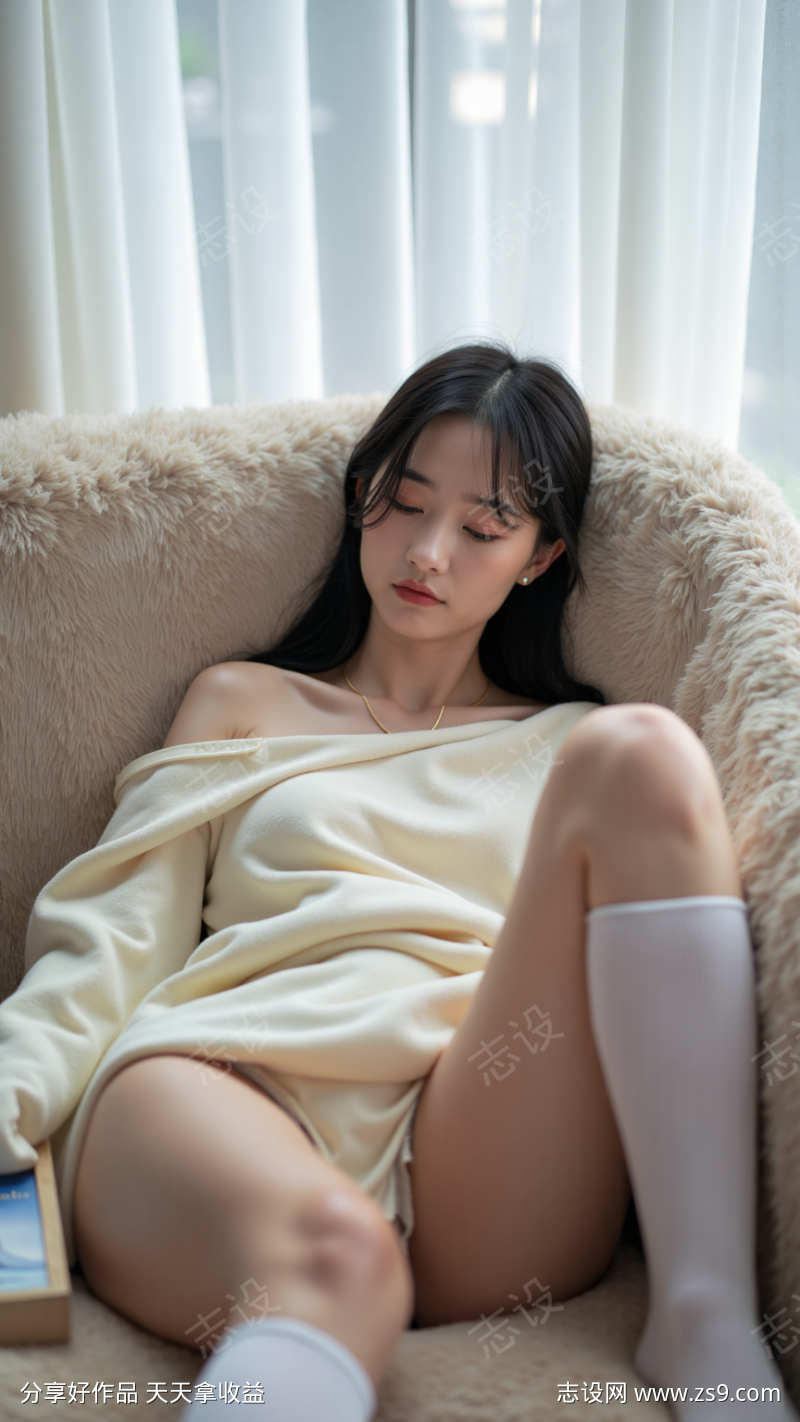 躺在沙发上的性感美女