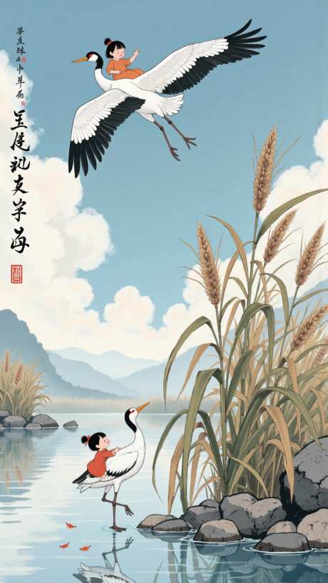 国潮白露节气插画海报_AI图片下载_dpmpp_2m采样_864X1536像素-背景,海报,插画-作品编号:2025082616469699-志˱设‘网