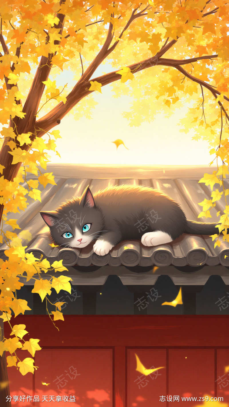 墙上的黑猫