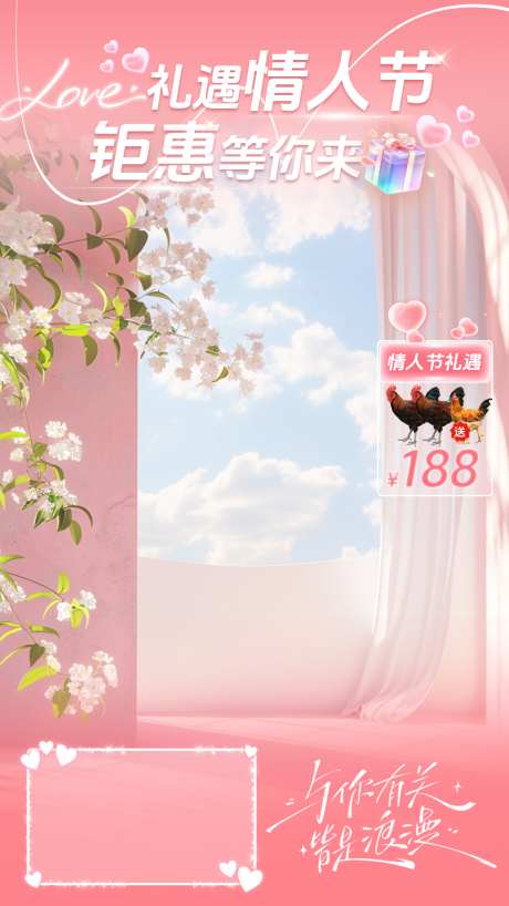 情人节直播背景_源文件下载_PSD格式_1080X1920像素-淘宝海报,公历节日,情人节-作品编号:2025082601685129-志˜设′网