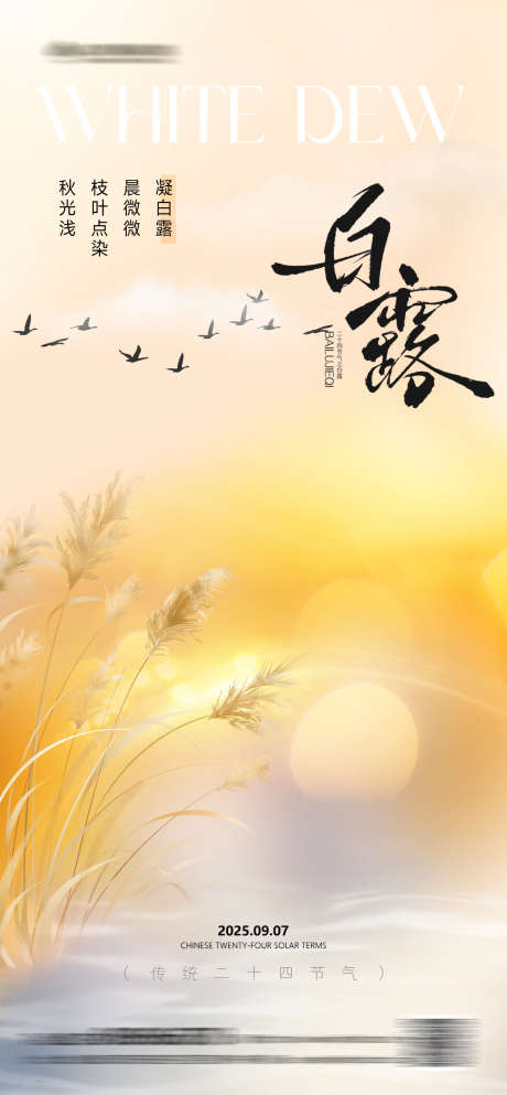 白露节气简约插画海报_源文件下载_PSD格式_1260X2720像素-地产,简约,寒露-作品编号:2025082811465664-志设