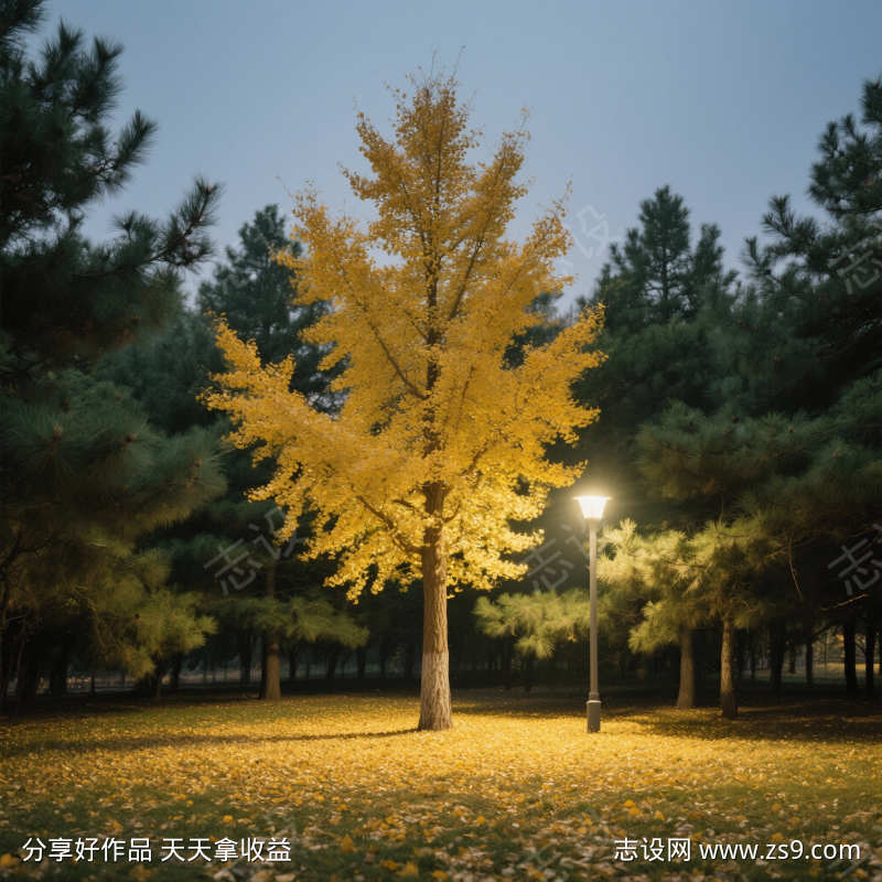 治愈悲秋的银杏树