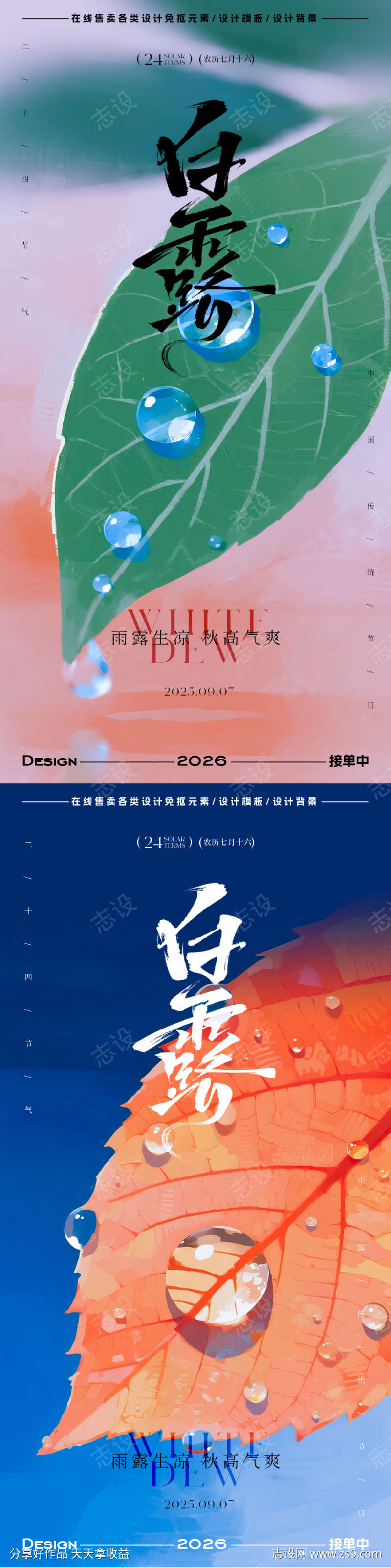 白露节气海报