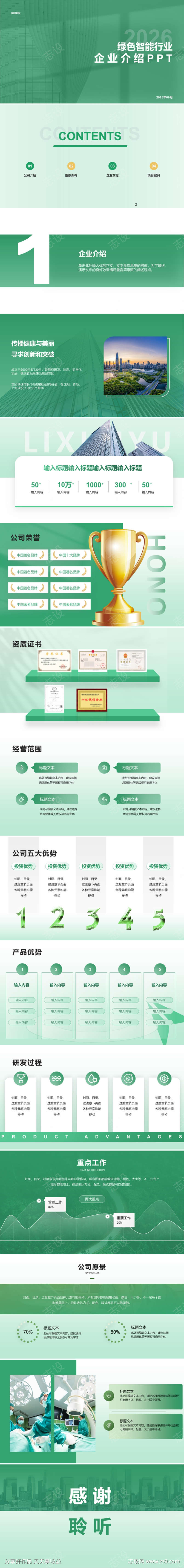 绿色行业企业介绍通用PPT