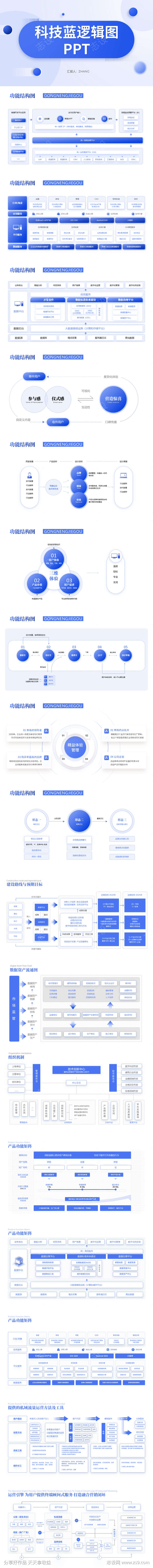 科技蓝逻辑图PPT