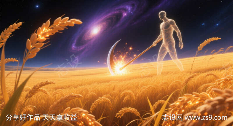 光的稻穗洒向宇宙