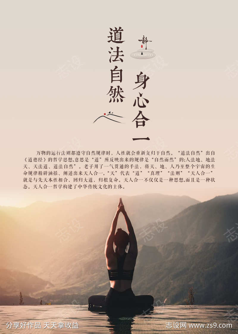 疗愈道法身心养生宣传文化海报