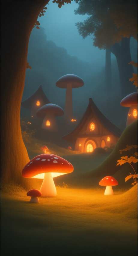 秋日发光的蘑菇_AI图片下载_采样_752X1392像素-蘑菇,秋日,发光-作品编号:2025082915401461-志ˇ设,网