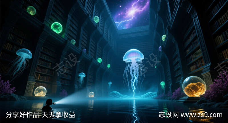 震撼的深海图书馆