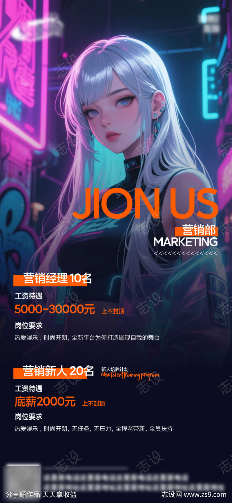 酒吧日常活动招聘创意海报