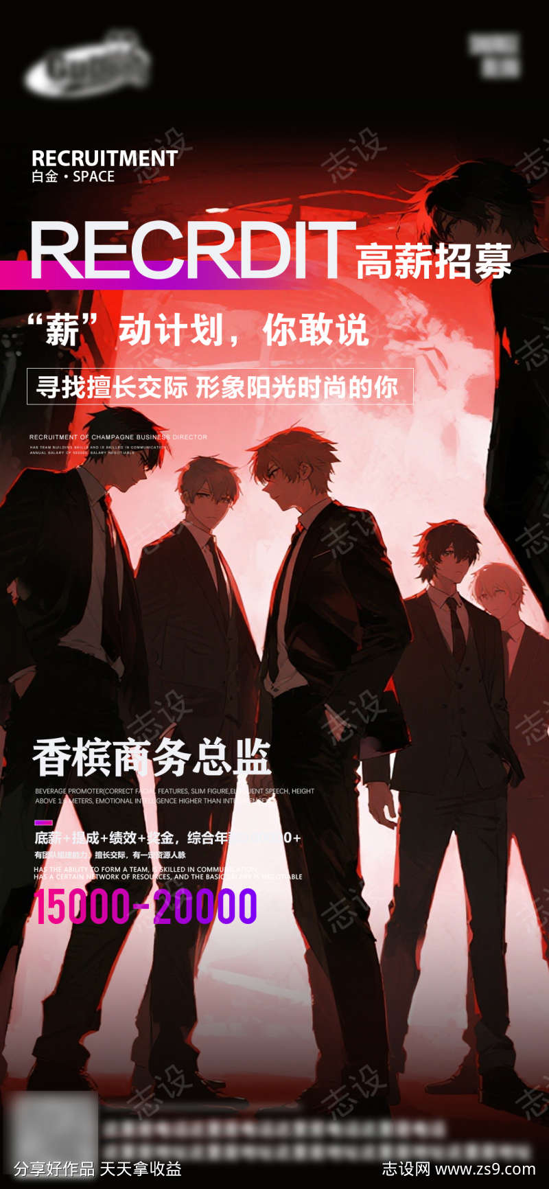 酒吧日常活动招聘创意海报