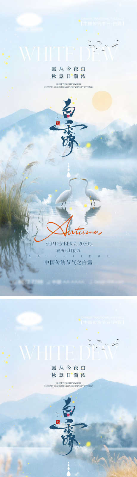 白露节气海报_源文件下载_PSD格式_1000X4340像素-白鹭,芦苇,入秋-作品编号:2025090111581778-志设