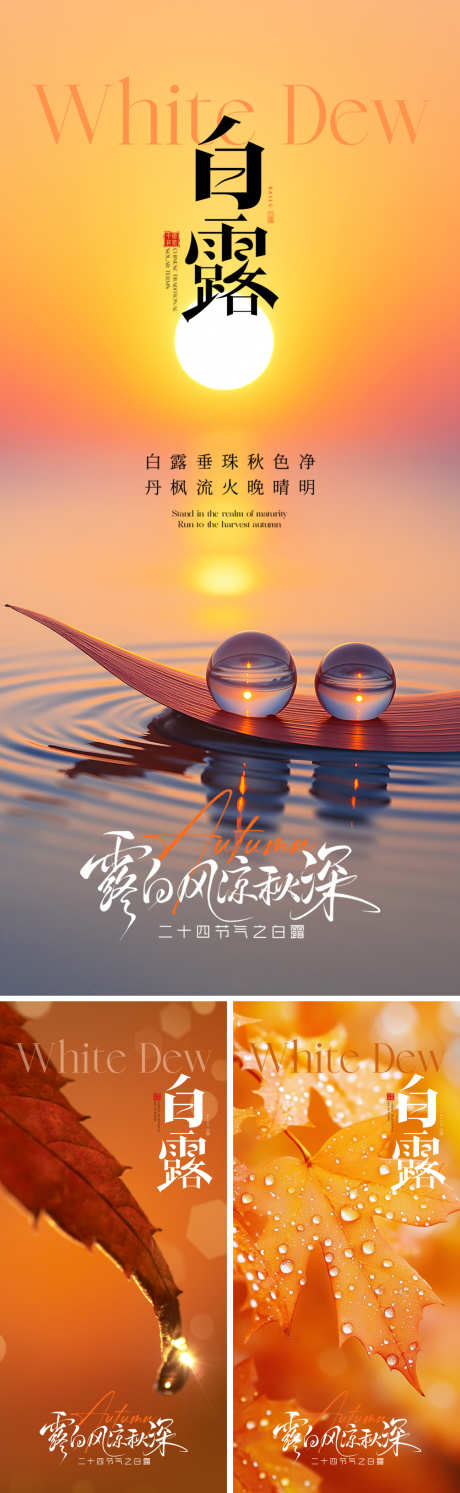 白露节气海报_源文件下载_PSD格式_1500X4870像素-银杏叶,露珠,枫叶-作品编号:2025090113131297-志设