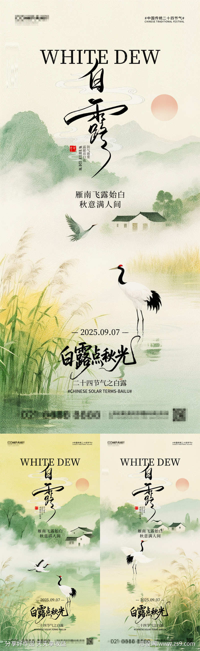 白露节气海报