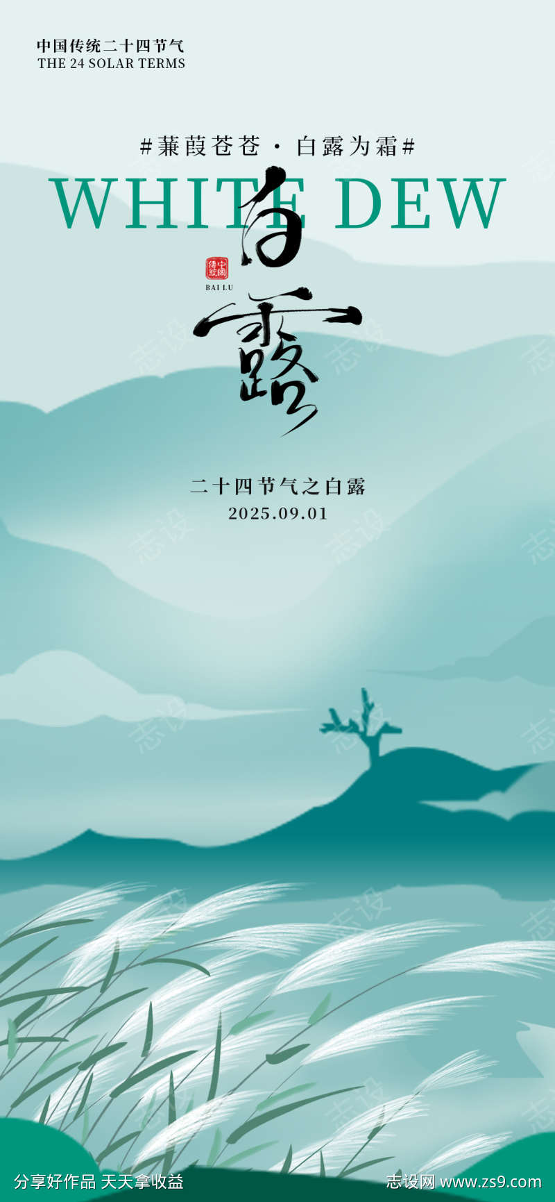 白露节气海报