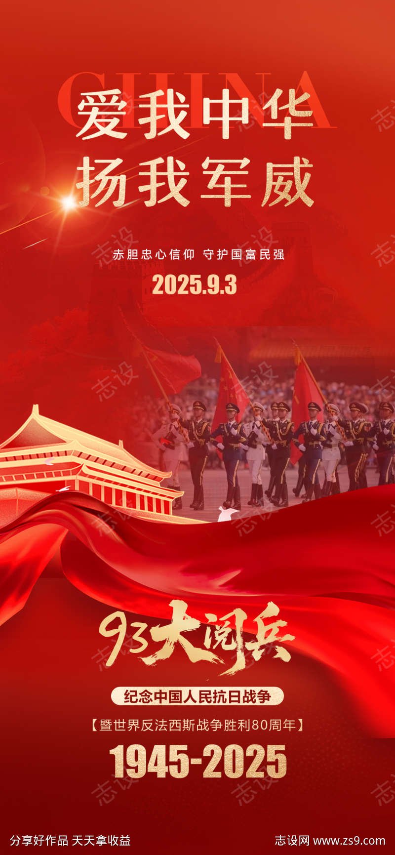 93大阅兵抗日战争胜利80周年海报