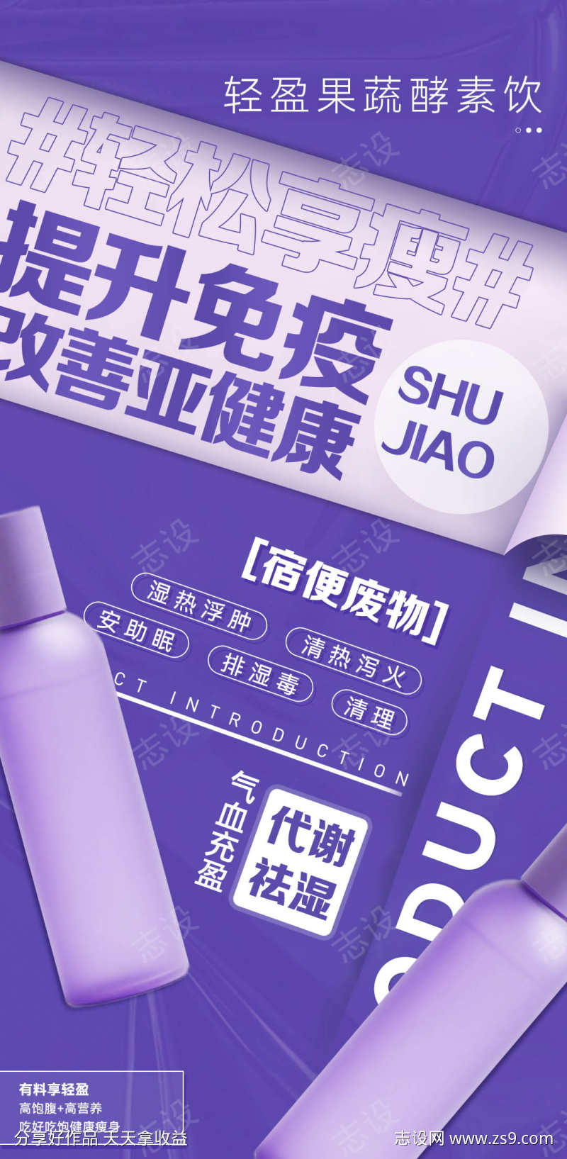 微商美业护肤品减肥产品功效介绍海报