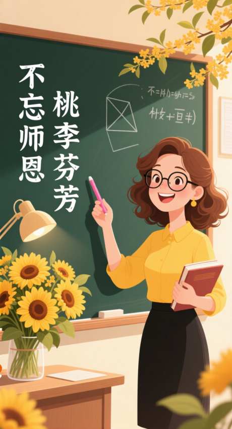 感谢教师节_AI图片下载_采样_752X1392像素-师恩,黑板,感恩-作品编号:2025090308411652-志ˌ设˱网