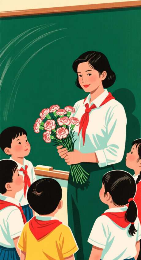 教师抱着一束康乃馨_AI图片下载_采样_752X1392像素-教师节,康乃馨,黑板-作品编号:2025090308559331-志˯设˰网